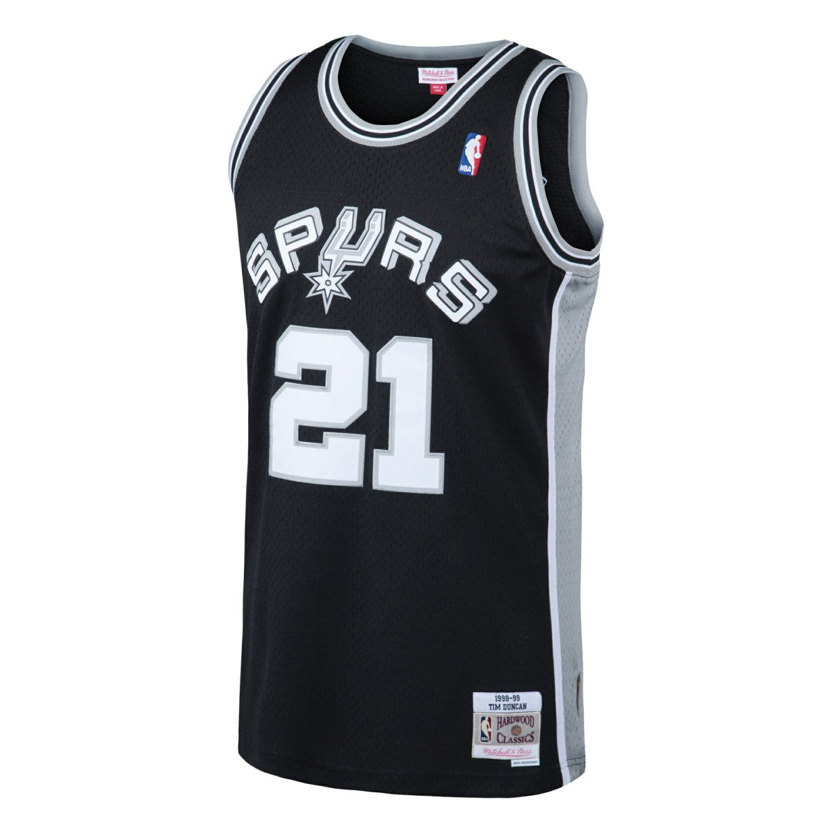 Tim Duncan San Antonio Spurs 1998/99 Hardwood Classics Swingman Jersey Black - Mitchell & Ness
