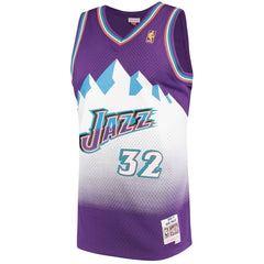 Karl Malone Utah Jazz 1996/97 Hardwood Classics Swingman Jersey Purple - Mitchell & Ness