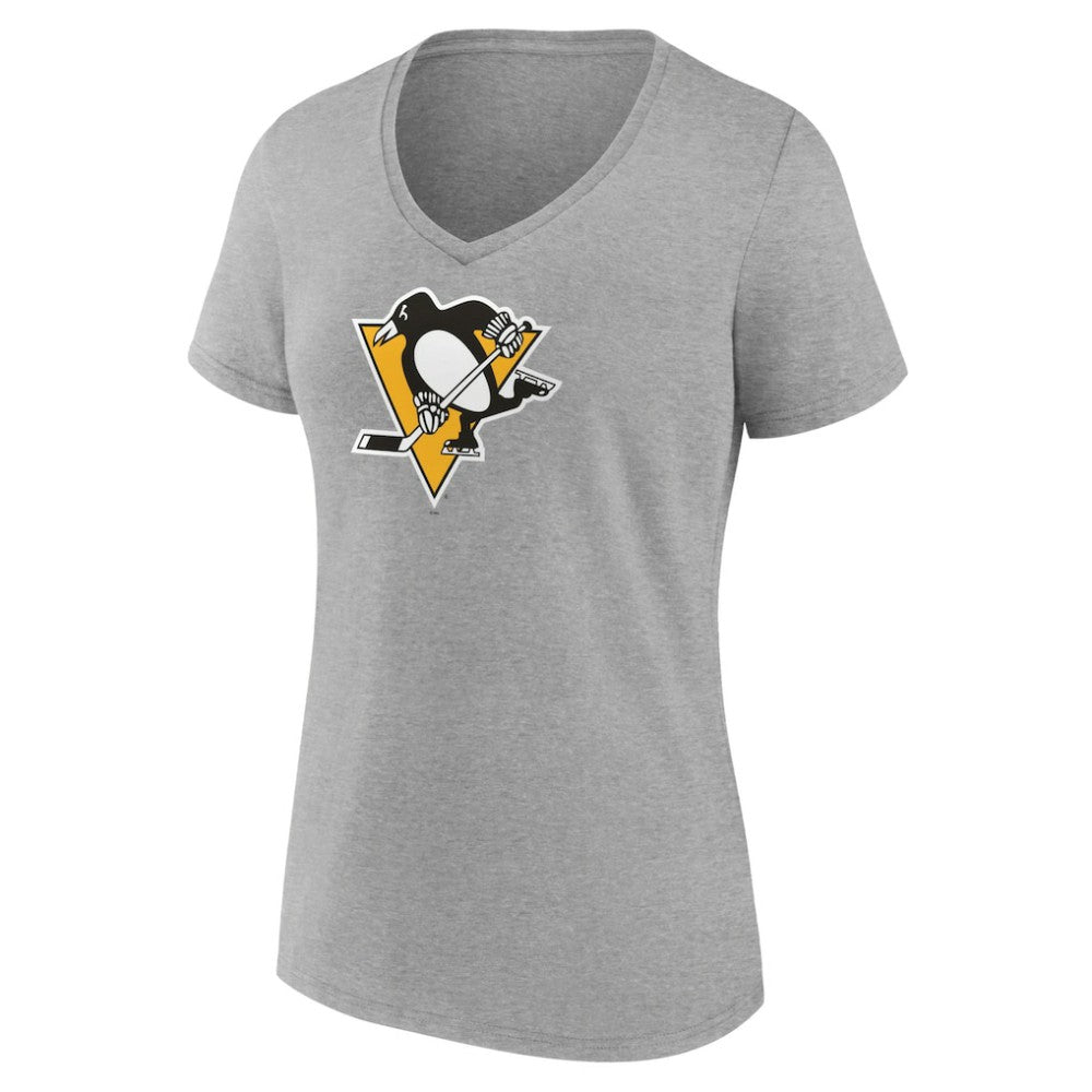Pittsburgh Penguins Women's Primary Logo T-Shirt - Ash | US 2770543