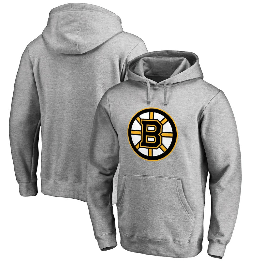 Boston Bruins Primary Logo Pullover Hoodie II - Heather Gray | US 2770644