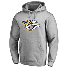 Nashville Predators Primary Team Logo Fleece Fitted Pullover Hoodie - Heather Gray | US 2770651