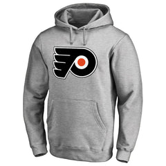 Philadelphia Flyers Primary Team Logo Fleece Fitted Pullover Hoodie - Heather Gray | US 2770655