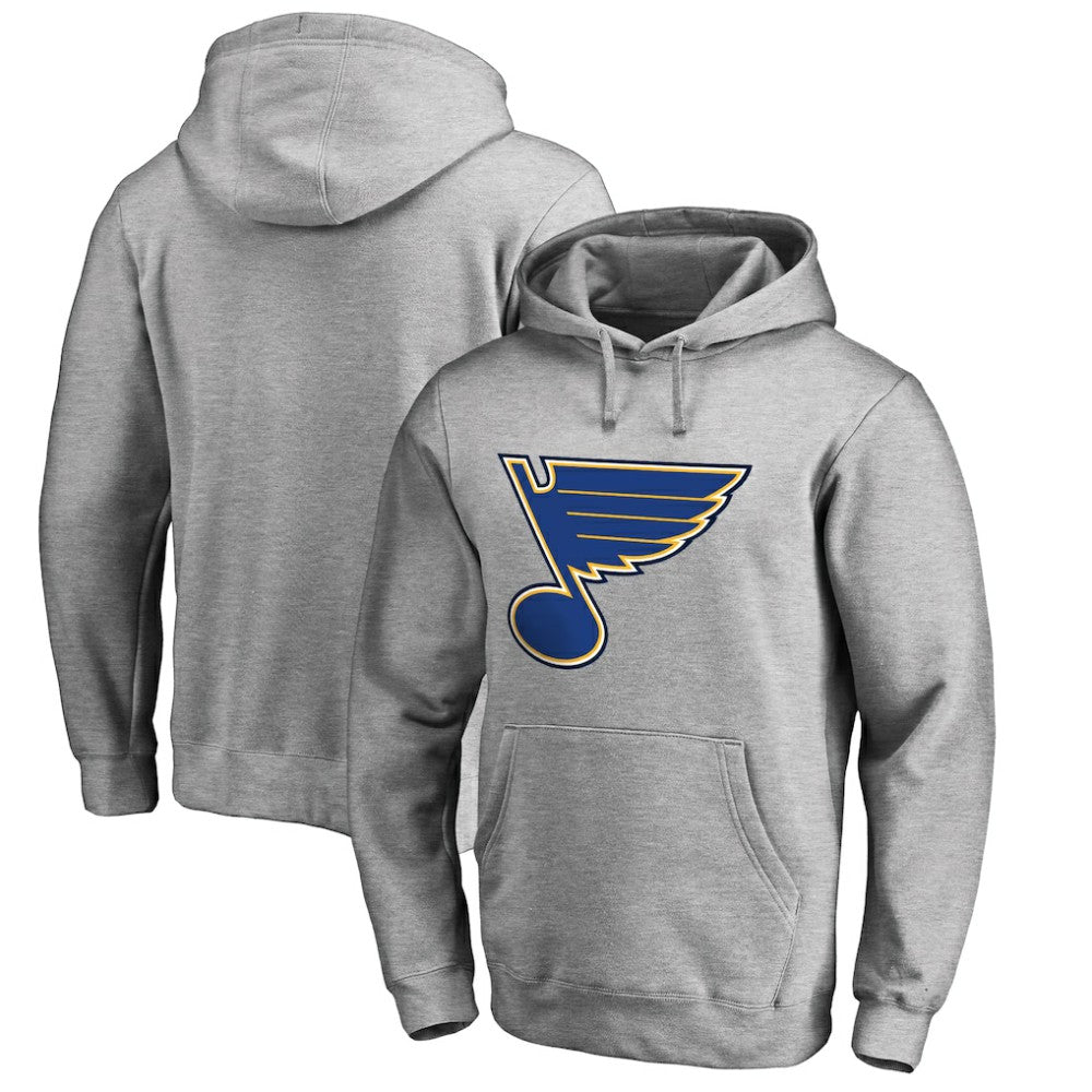 St. Louis Blues Primary Logo Pullover Hoodie II - Heather Gray | US 2770657