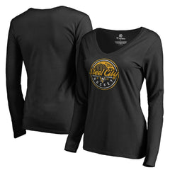 Pittsburgh Penguins Women's Hometown Collection Steel City Long Sleeve T-Shirt - Black | US 2780758