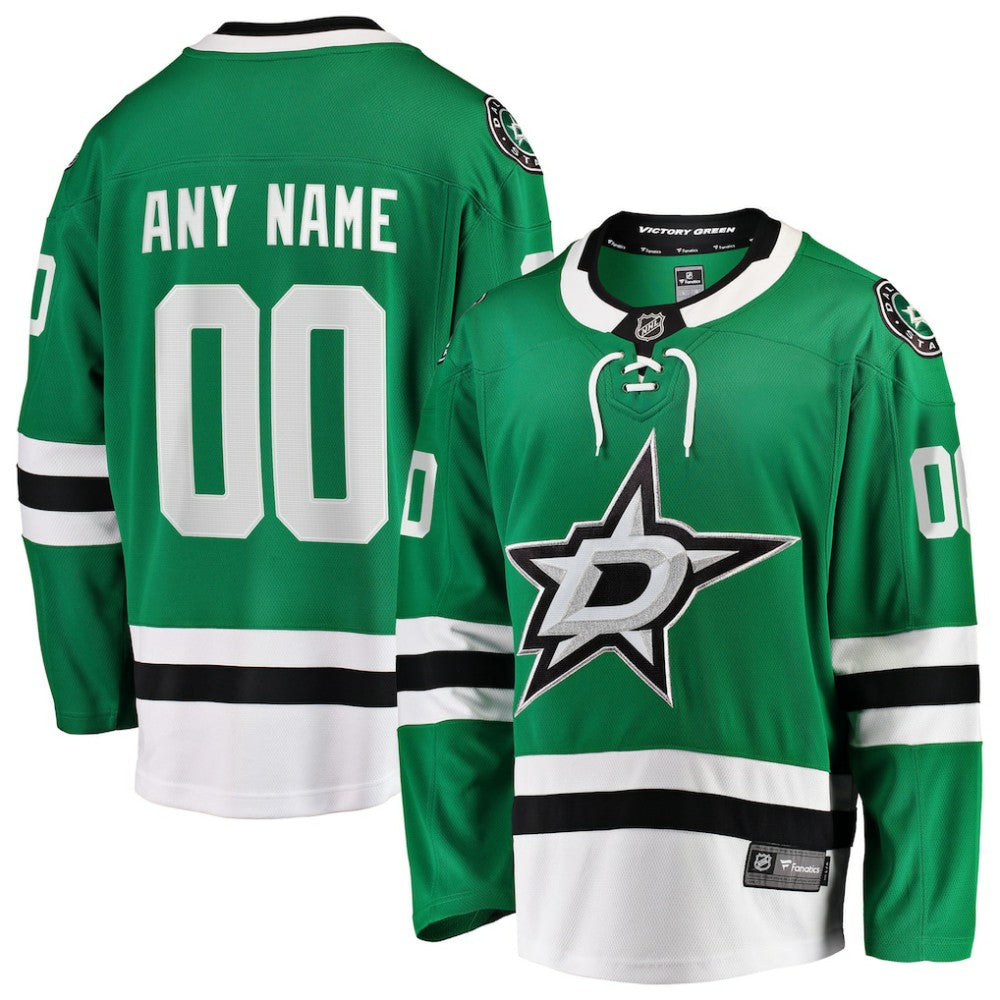 Dallas Stars Fanatics Home Breakaway Custom Jersey - Green | US 2791496