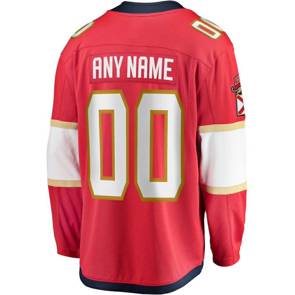 Florida Panthers Fanatics Home Breakaway Custom Jersey - Red | US 2791499