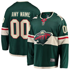 Minnesota Wild Fanatics Home Breakaway Custom Jersey - Green | US 2791501