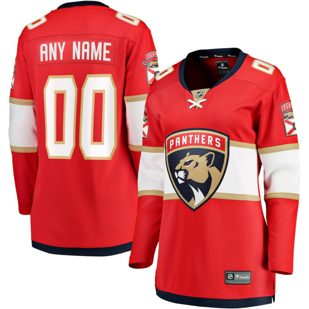 Florida Panthers Fanatics Women's Home Breakaway Custom Jersey - Red | US 2793374