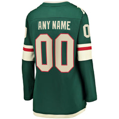 Minnesota Wild Fanatics Women's Home Breakaway Custom Jersey - Green | US 2793376