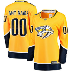 Nashville Predators Fanatics Women's Home Breakaway Custom Jersey - Yellow | US 2793378