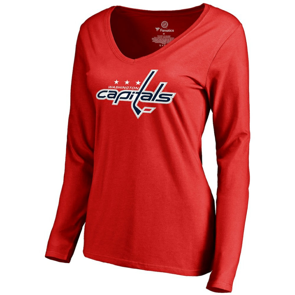 Alexander Ovechkin Washington Capitals Women's Backer V-Neck Long Sleeve T-Shirt - Red | US 2793469