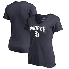 San Diego Padres Women's Team Lockup T-Shirt - Navy T-shirts