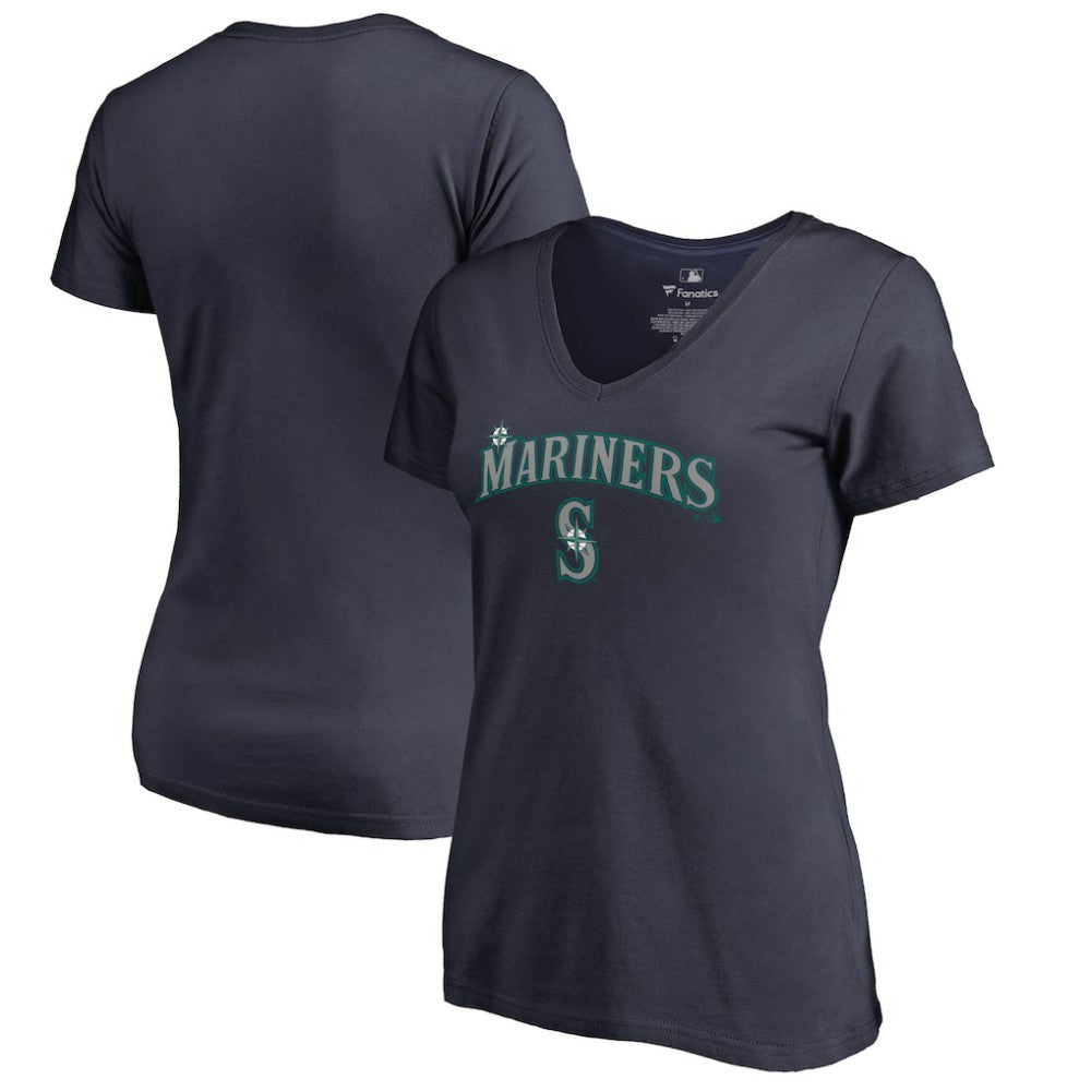 Seattle Mariners Women's Team Lockup T-Shirt - Navy T-shirts