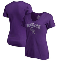 Colorado Rockies Women's Team Lockup T-Shirt - Purple T-shirts
