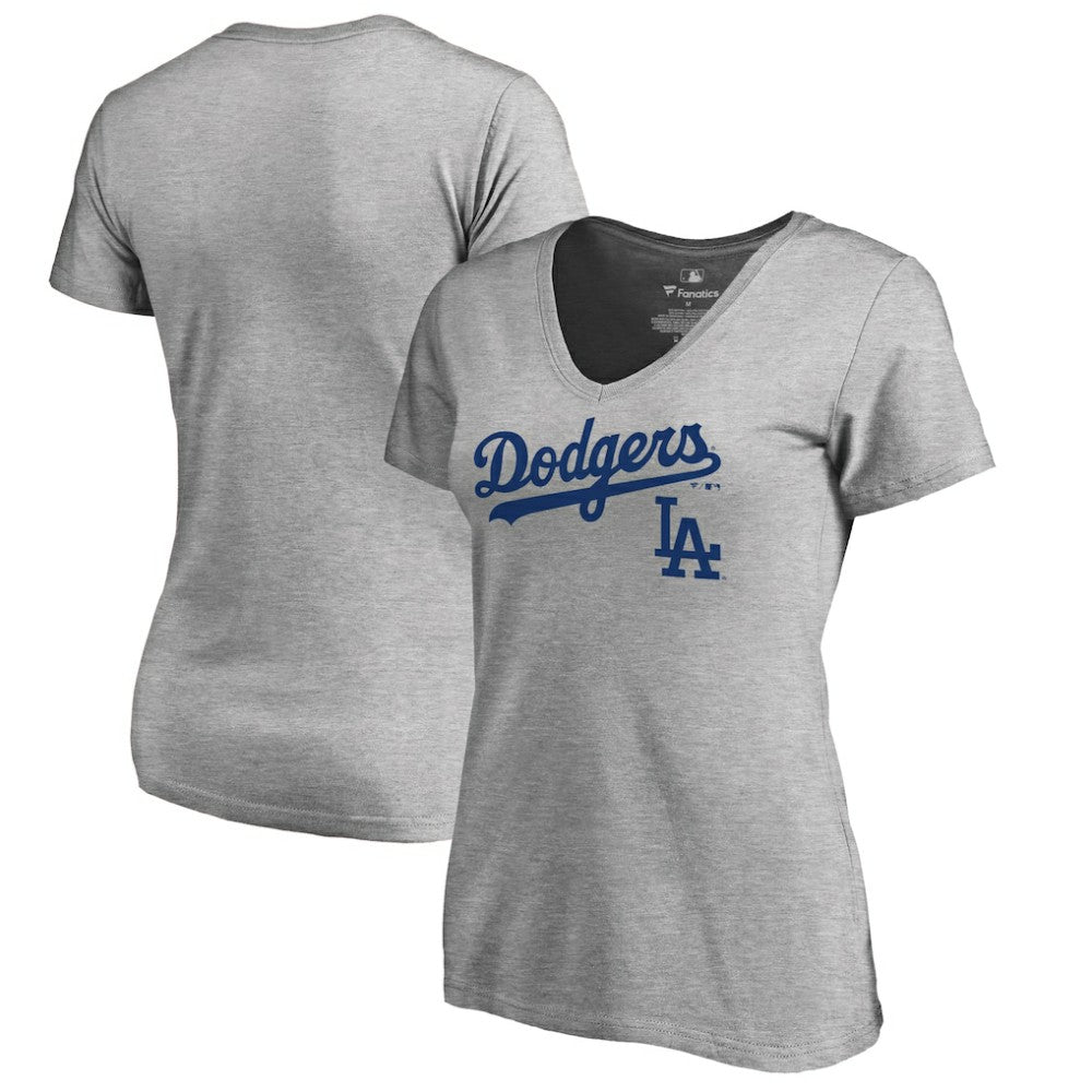 Los Angeles Dodgers Women's Team Lockup T-Shirt - Ash T-shirts