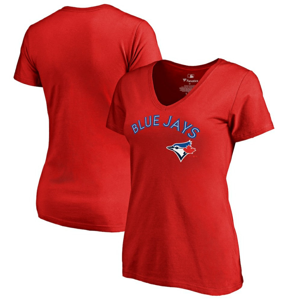 Toronto Blue Jays Women's Team Lockup T-Shirt - Red T-shirts