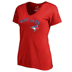 Toronto Blue Jays Women's Team Lockup T-Shirt - Red T-shirts