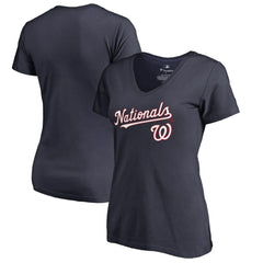 Washington Nationals Women's Team Lockup T-Shirt - Navy T-shirts