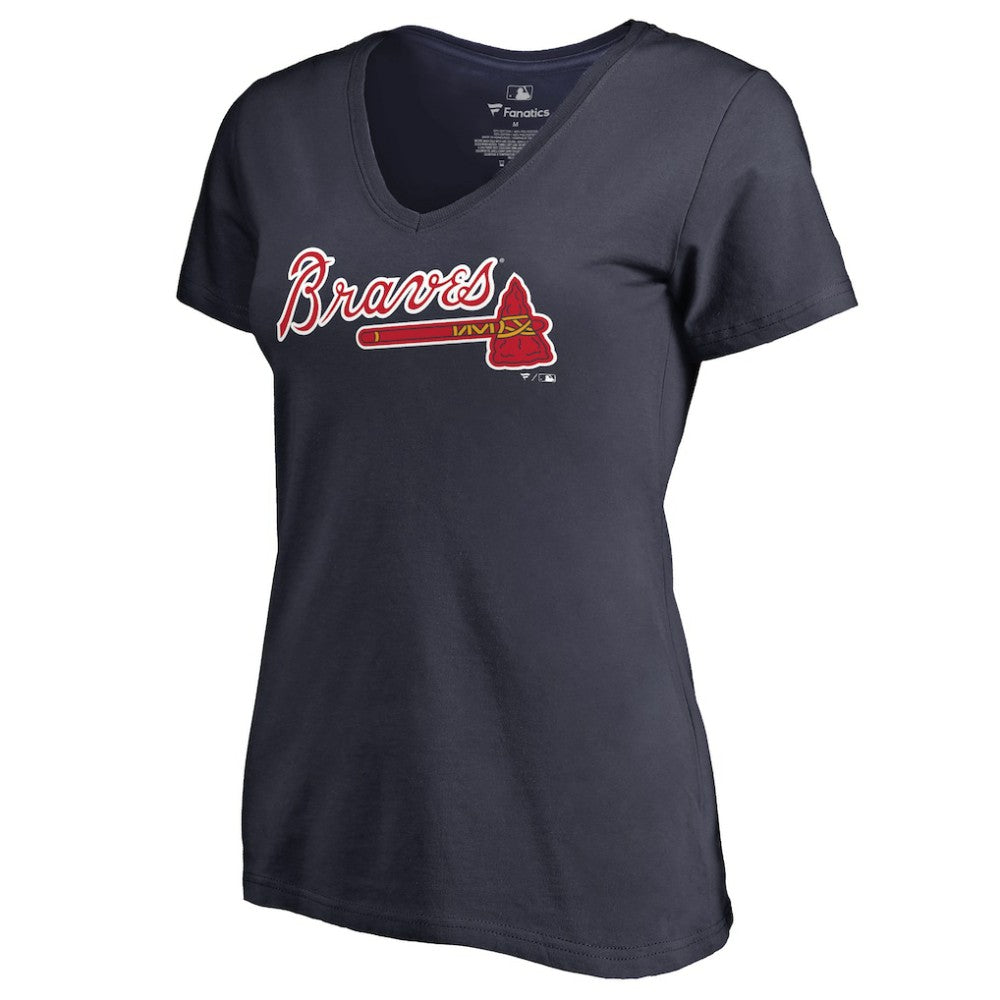 Atlanta Braves Women's Team Wordmark T-Shirt - Navy T-shirts