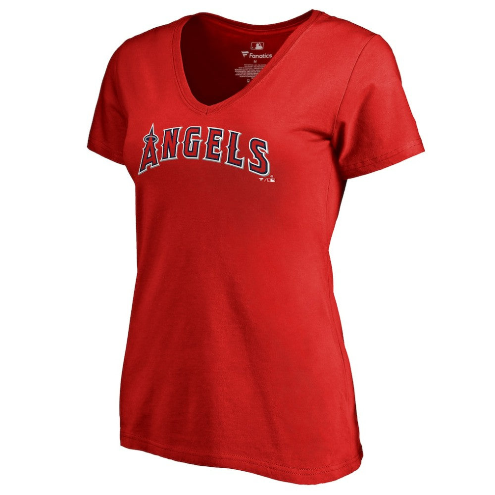 Los Angeles Angels Women's Team Wordmark T-Shirt - Red T-shirts