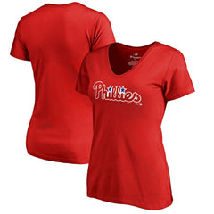 Philadelphia Phillies Women's Team Wordmark T-Shirt - Red T-shirts