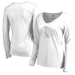 Chicago Blackhawks Women's White Out Long Sleeve T-Shirt - White | US 2799840