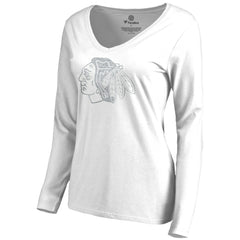 Chicago Blackhawks Women's White Out Long Sleeve T-Shirt - White | US 2799840