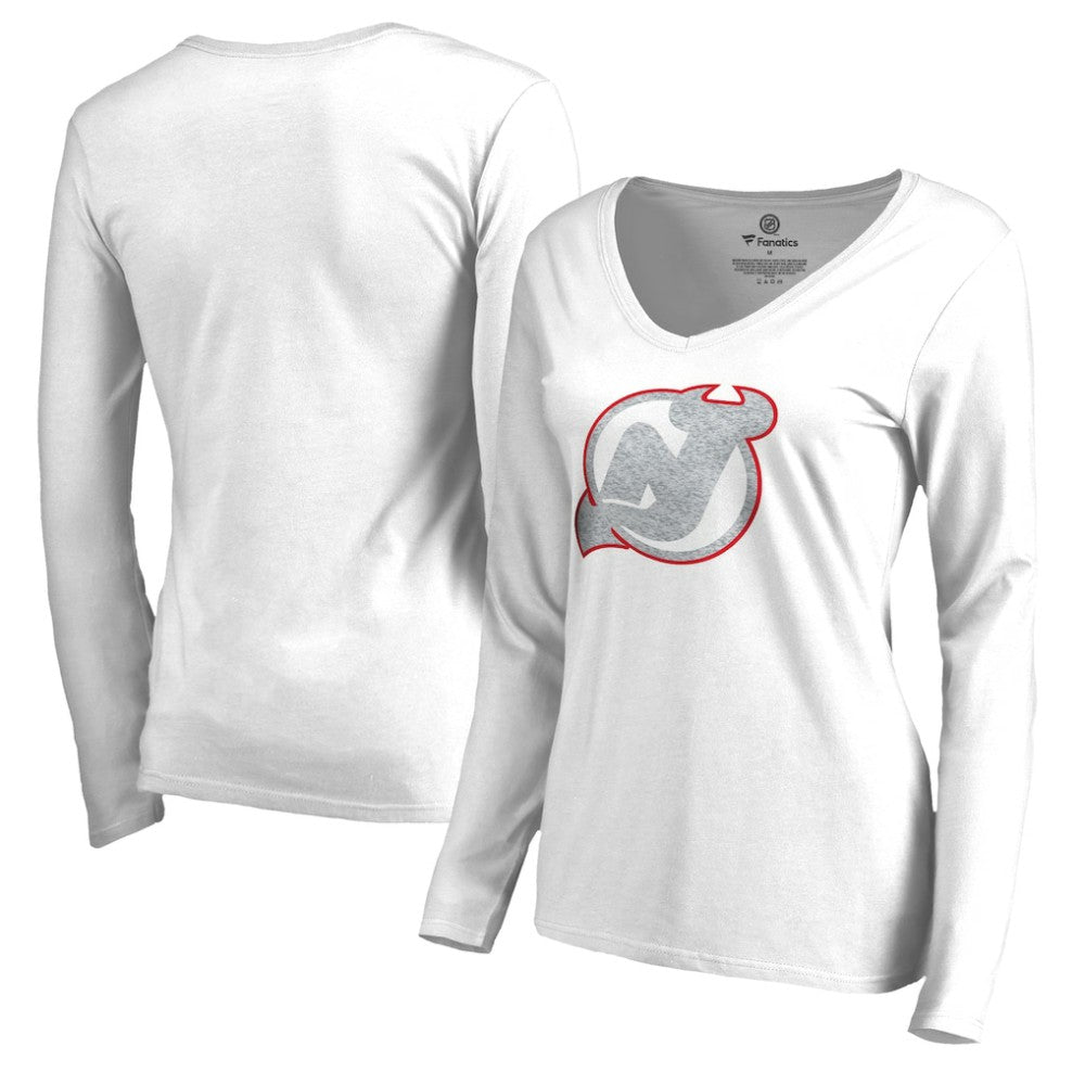 New Jersey Devils Women's White Out Long Sleeve T-Shirt - White | US 2799844