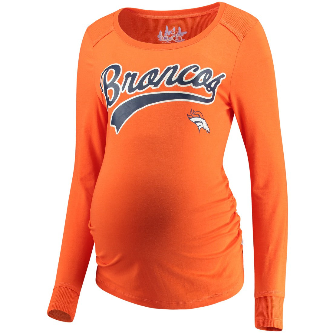 Denver Broncos Touch Women's Maternity Yardline Tri-Blend Top - Orange Tops