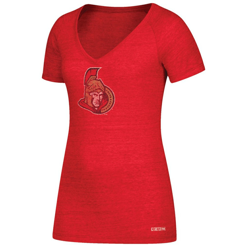 Derick Brassard Ottawa Senators CCM Women's Name & Number V-Neck T-Shirt - Red | US 2811714