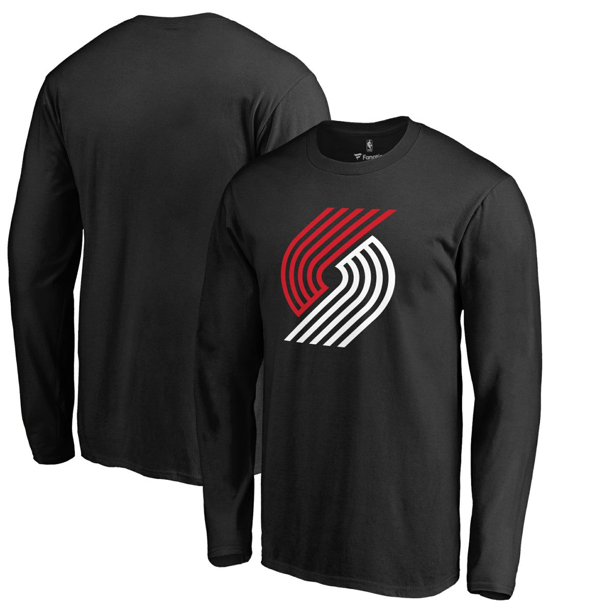 Portland Trail Blazers Fresh Primary Logo Long Sleeve T-Shirt Black