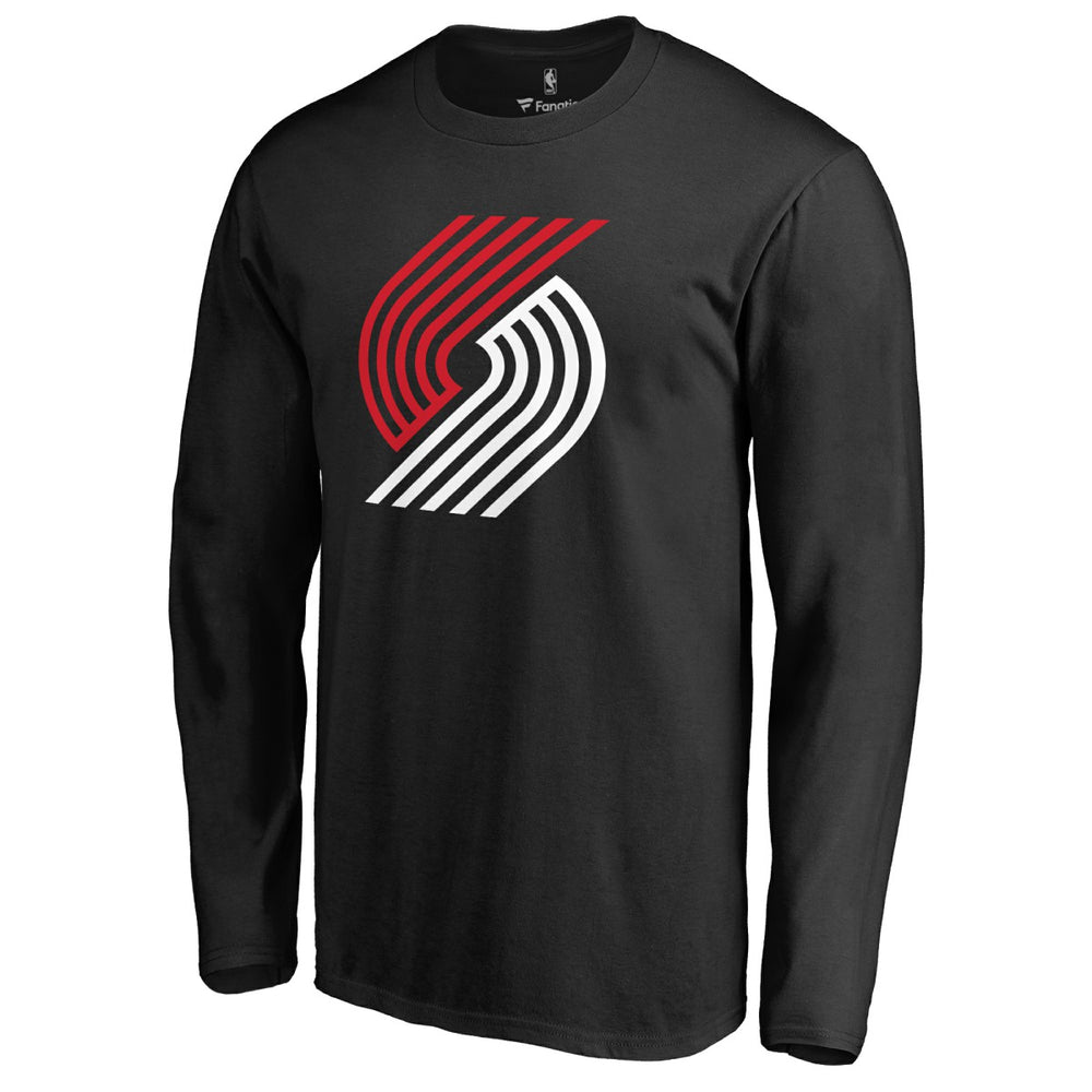 Portland Trail Blazers Fresh Primary Logo Long Sleeve T-Shirt Black
