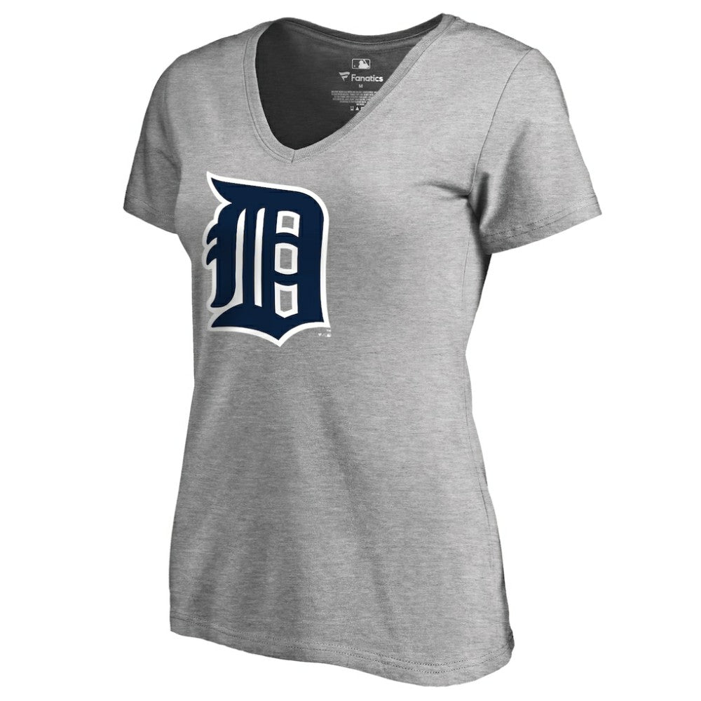 Detroit Tigers Women's Forbes V-Neck T-Shirt - Ash T-shirts