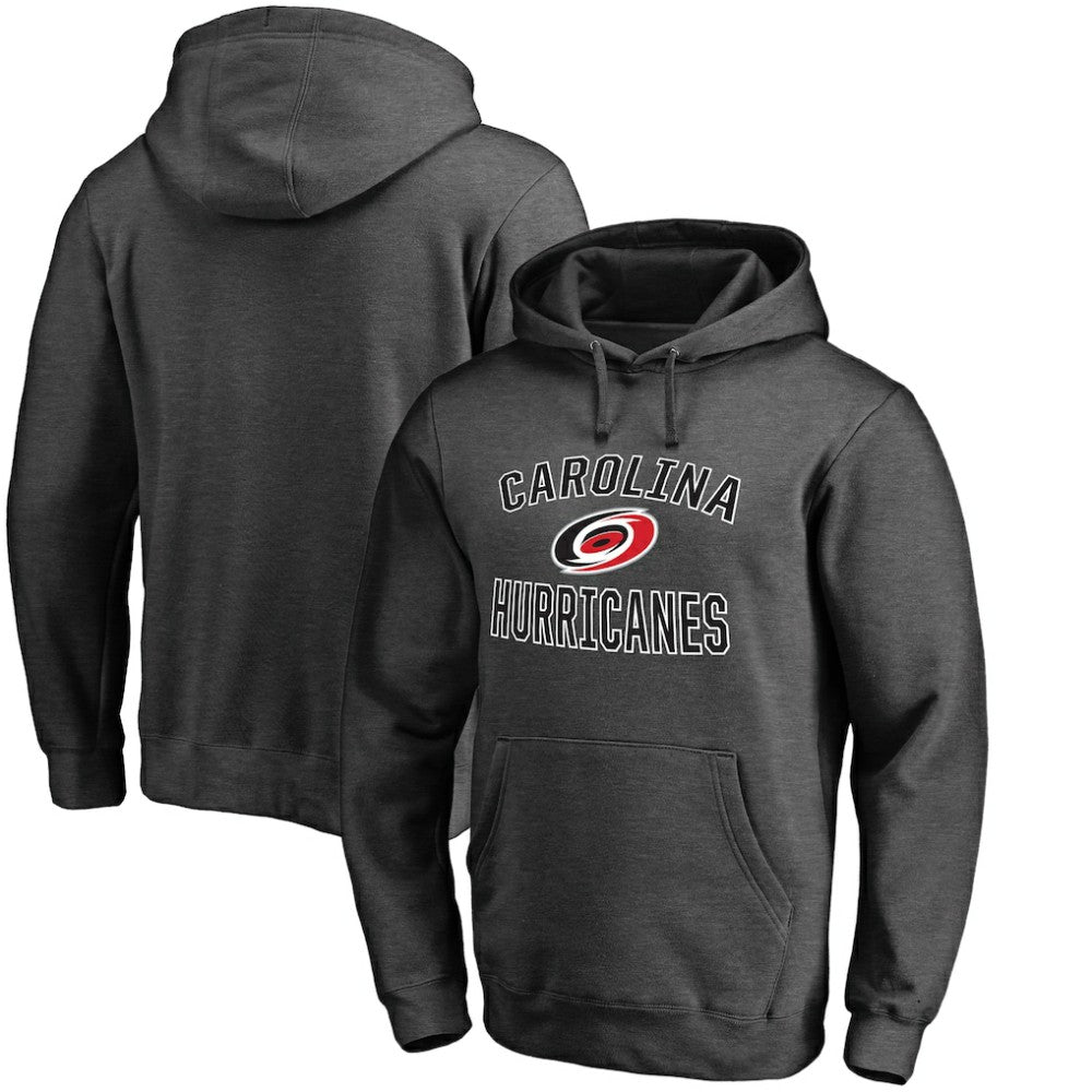 Carolina Hurricanes Victory Arch Team Fitted Pullover Hoodie - Heather Charcoal | US 2829778