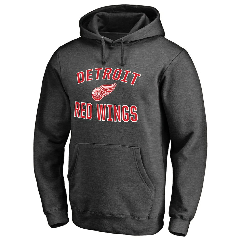 Detroit Red Wings Victory Arch Team Fitted Pullover Hoodie - Heather Charcoal | US 2829783