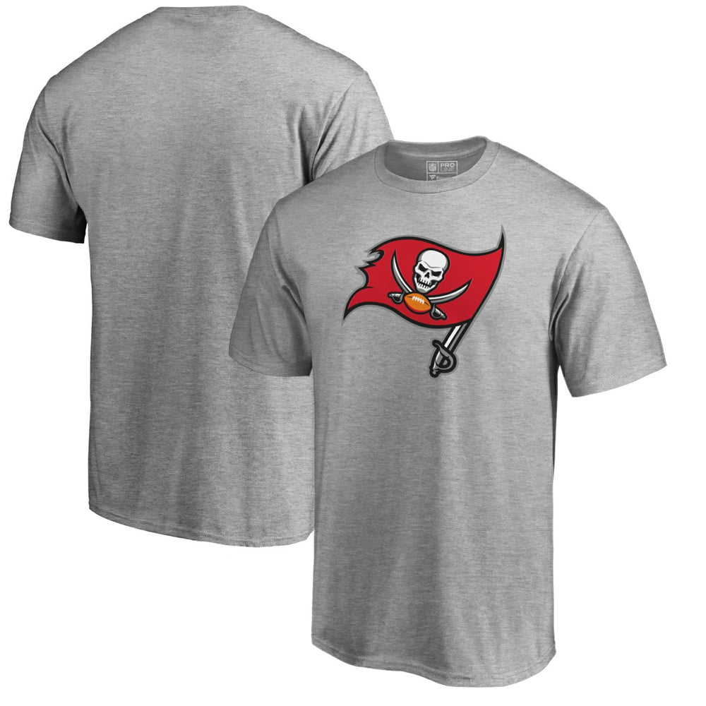 Tampa Bay Buccaneers Primary Logo T-Shirt - Heathered Gray T-shirts