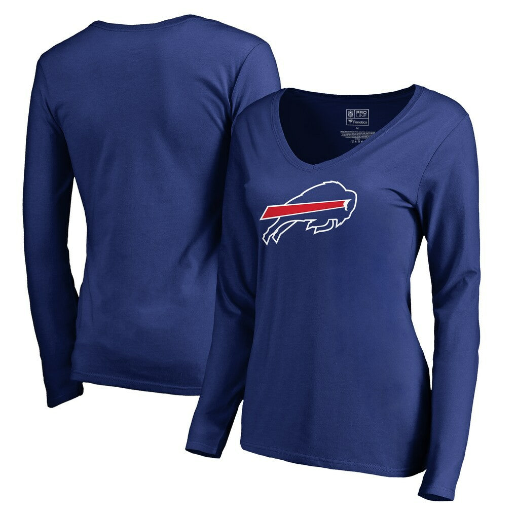 Buffalo Bills Women's Primary Logo V-Neck Long-Sleeve T-Shirt - Royal T-shirts