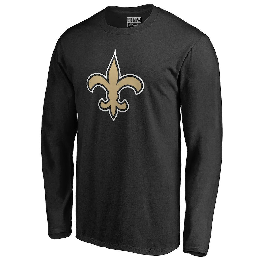 New Orleans Saints Primary Logo Long-Sleeve T-Shirt - Black T-shirts