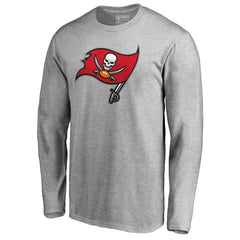 Tampa Bay Buccaneers Primary Logo Long-Sleeve T-Shirt - Heathered Gray T-shirts