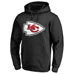 Kansas City Chiefs Primary Logo II Pullover Hoodie - Black Hoodies