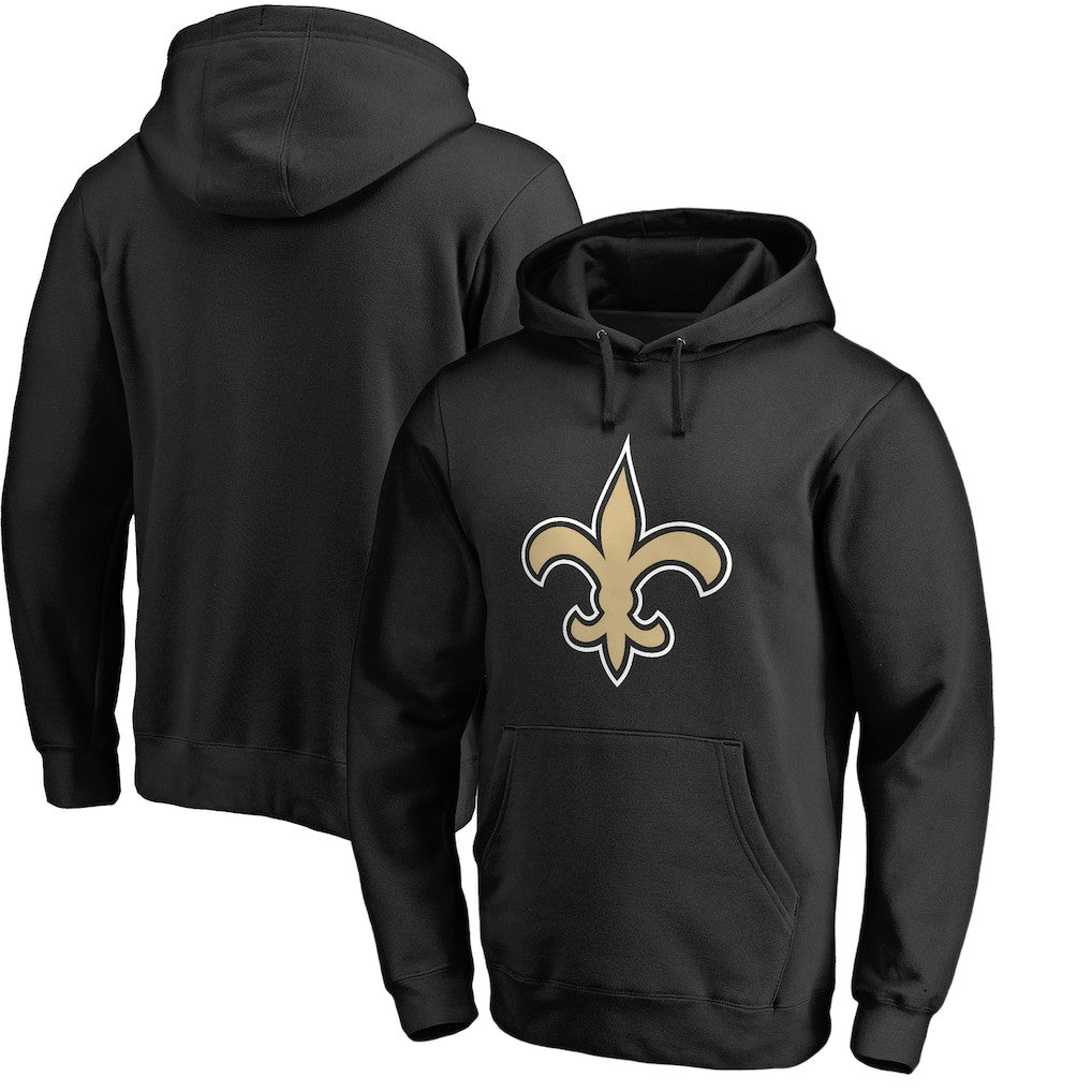 New Orleans Saints Primary Logo Pullover Hoodie - Black Hoodies