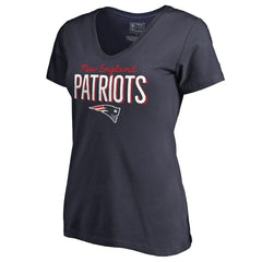 New England Patriots Women's Nostalgia V-Neck T-Shirt - Navy T-shirts