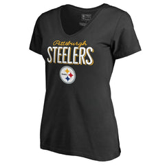 Pittsburgh Steelers Women's Nostalgia T-Shirt - Black T-shirts