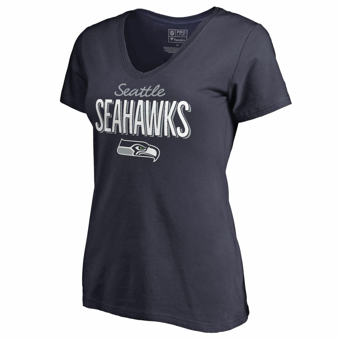 Seattle Seahawks Women's Nostalgia V-Neck T-Shirt - Navy T-shirts