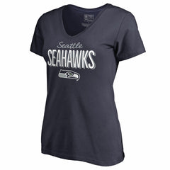 Seattle Seahawks Women's Nostalgia V-Neck T-Shirt - Navy T-shirts