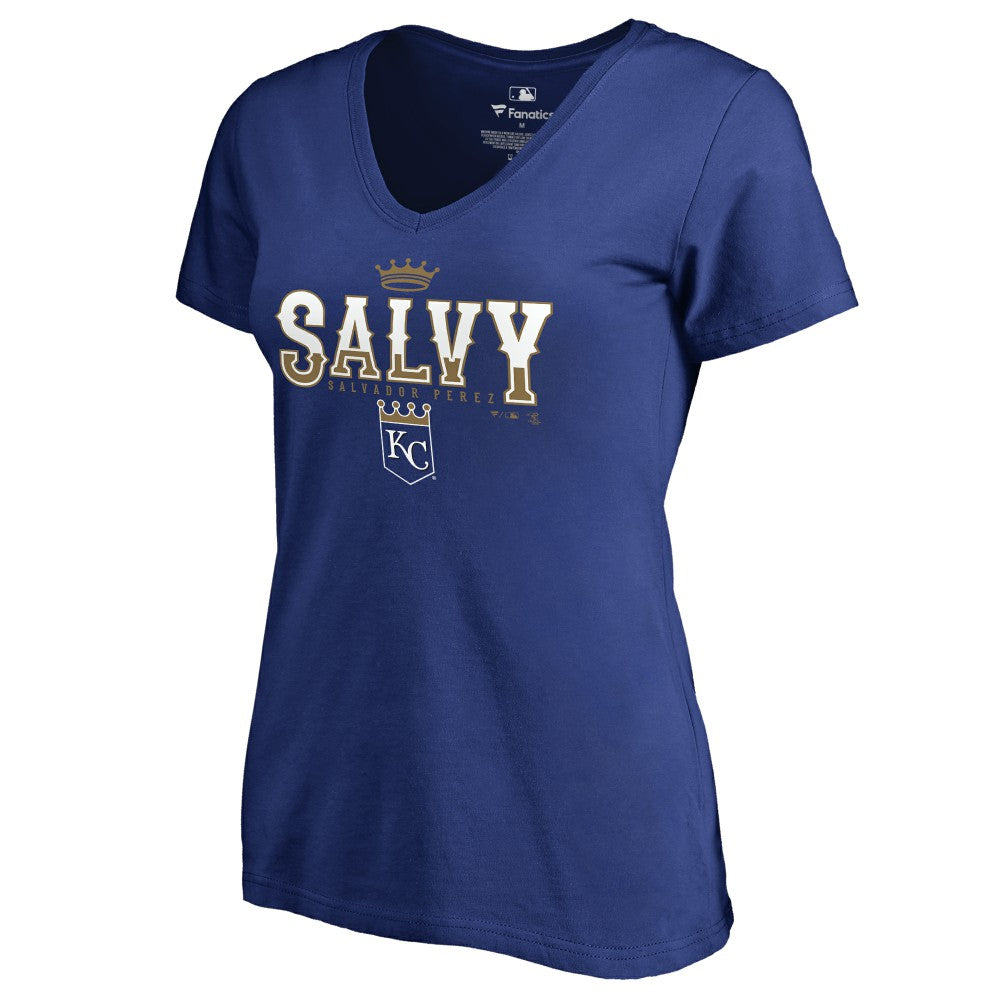 Salvador Perez Kansas City Royals Women's Player Hometown Collection V-Neck T-Shirt - Royal T-shirts