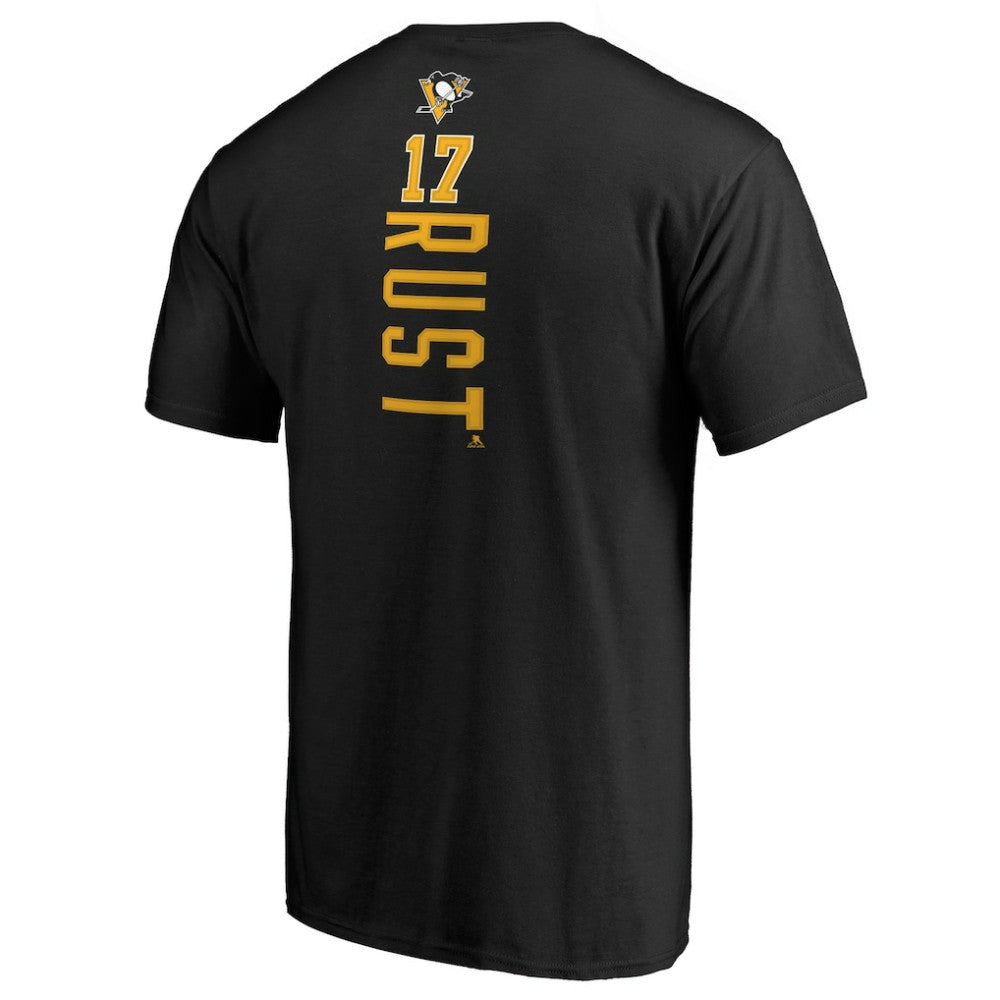 Bryan Rust Pittsburgh Penguins Backer Name & Number T-Shirt - Black | US 2842751