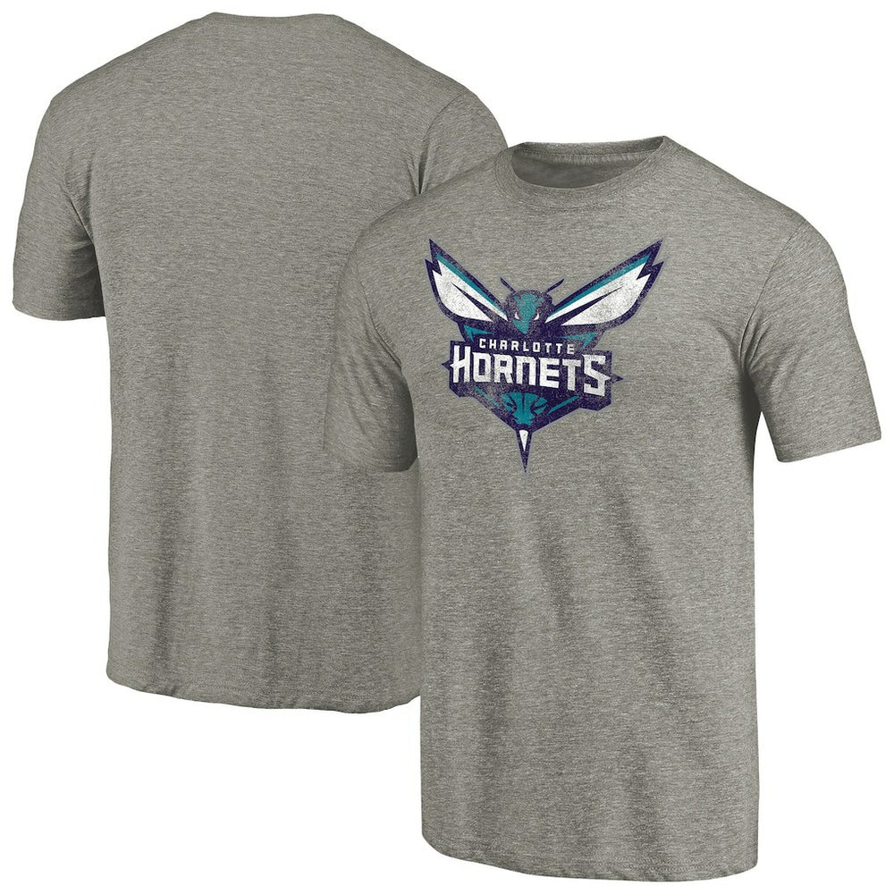 Charlotte Hornets Distressed Team Logo Tri-Blend T-Shirt Heather Gray outlet