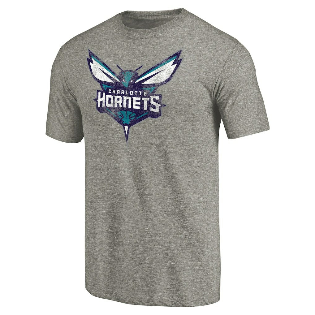 Charlotte Hornets Distressed Team Logo Tri-Blend T-Shirt Heather Gray outlet