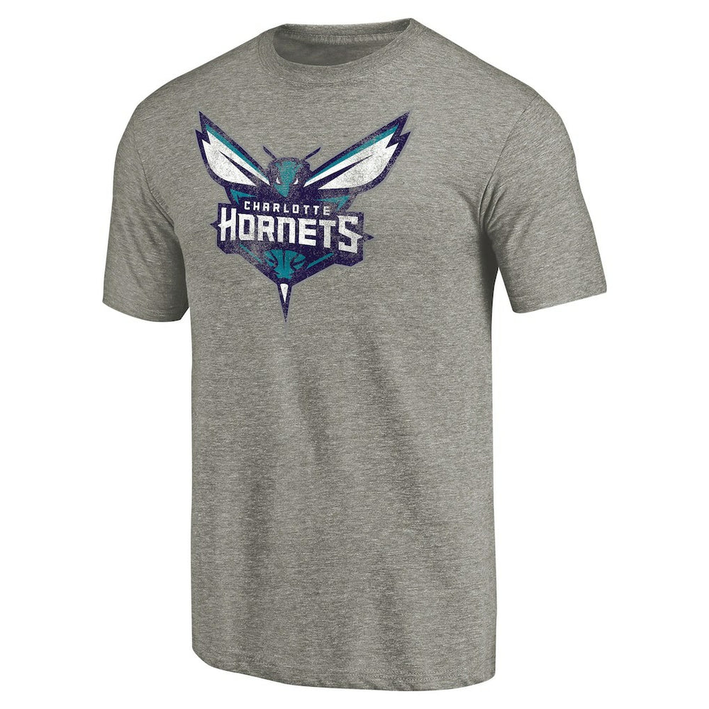 Charlotte Hornets Distressed Team Logo Tri-Blend T-Shirt Heather Gray outlet